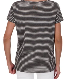 Tops & T-Shirts*ALIFE AND KICKIN IlonaAK Z Damen T-Shirt gestreiftes Baumwoll-Shirt Sommer-Shirt 66217902 Grau