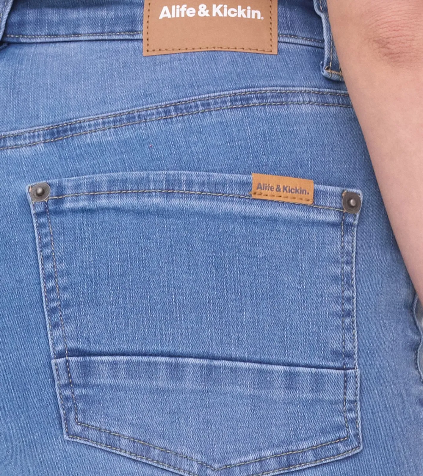 Hosen & Jeans*ALIFE AND KICKIN NualaAK Damen High Waist Jeans Baumwoll-Hose Bootcut Hose 18268103 Blau