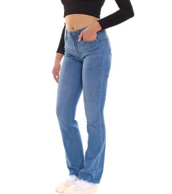 Hosen & Jeans*ALIFE AND KICKIN NualaAK Damen Mid Waist Jeans Baumwoll-Hose Bootcut Hose 81332265 Blau