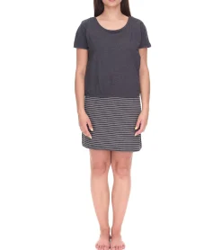 Kleider*ALIFE AND KICKIN Sunny Damen Set Shirt und Mini-Kleid gestreiftes Jersey-Kleid 65096421 Grau/Weiß