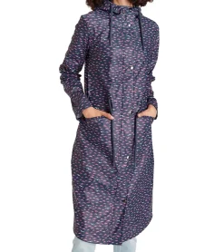 Mäntel & Jacken*ALPENBLITZ Damen Regen-Mantel mit Allover-Möwen-Print Wind-Jacke Outdoor 91928016 Navy