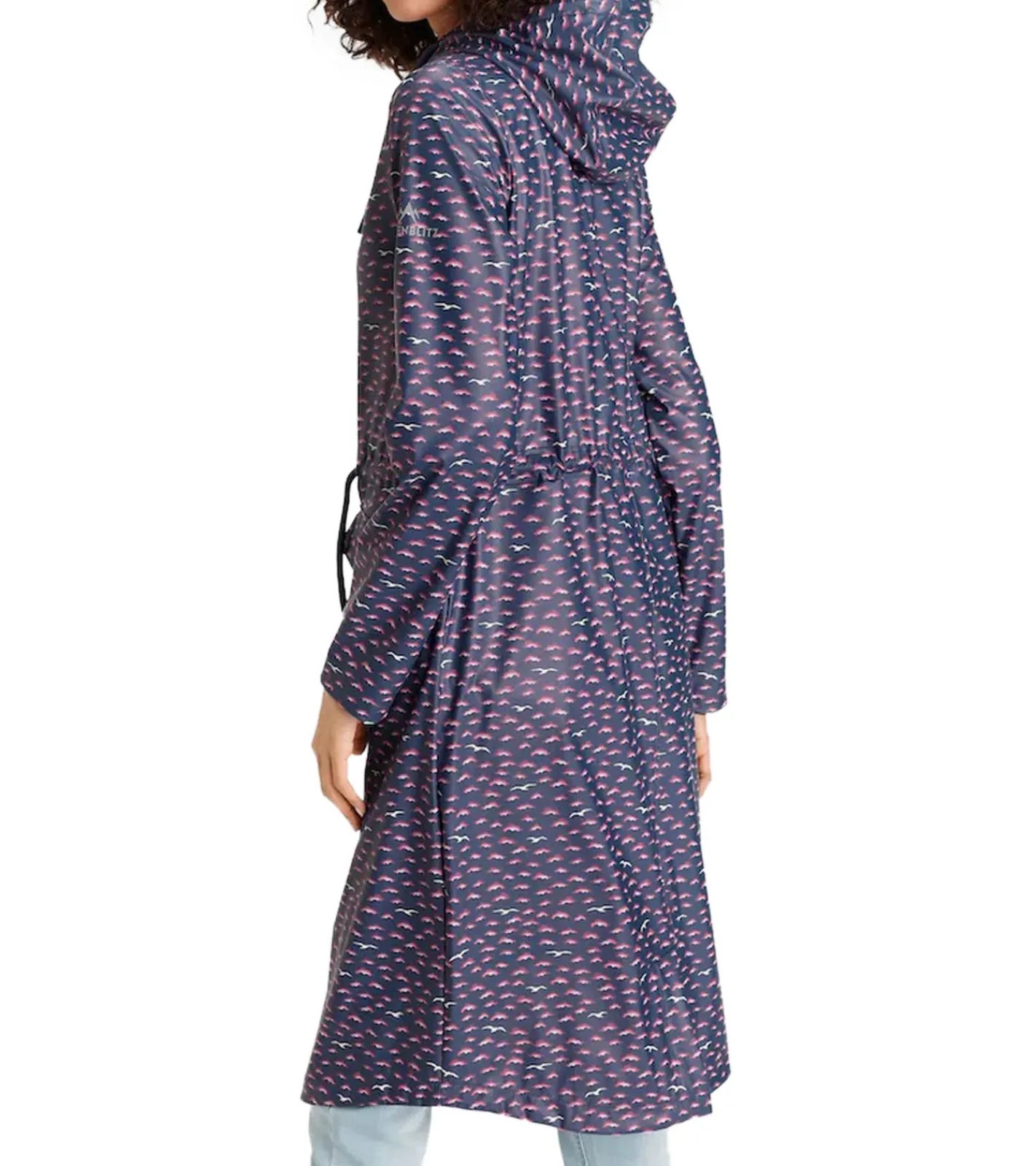 Mäntel & Jacken*ALPENBLITZ Damen Regen-Mantel mit Allover-Möwen-Print Wind-Jacke Outdoor 91928016 Navy