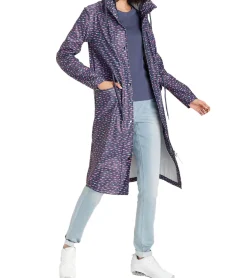 Mäntel & Jacken*ALPENBLITZ Damen Regen-Mantel mit Allover-Möwen-Print Wind-Jacke Outdoor 91928016 Navy
