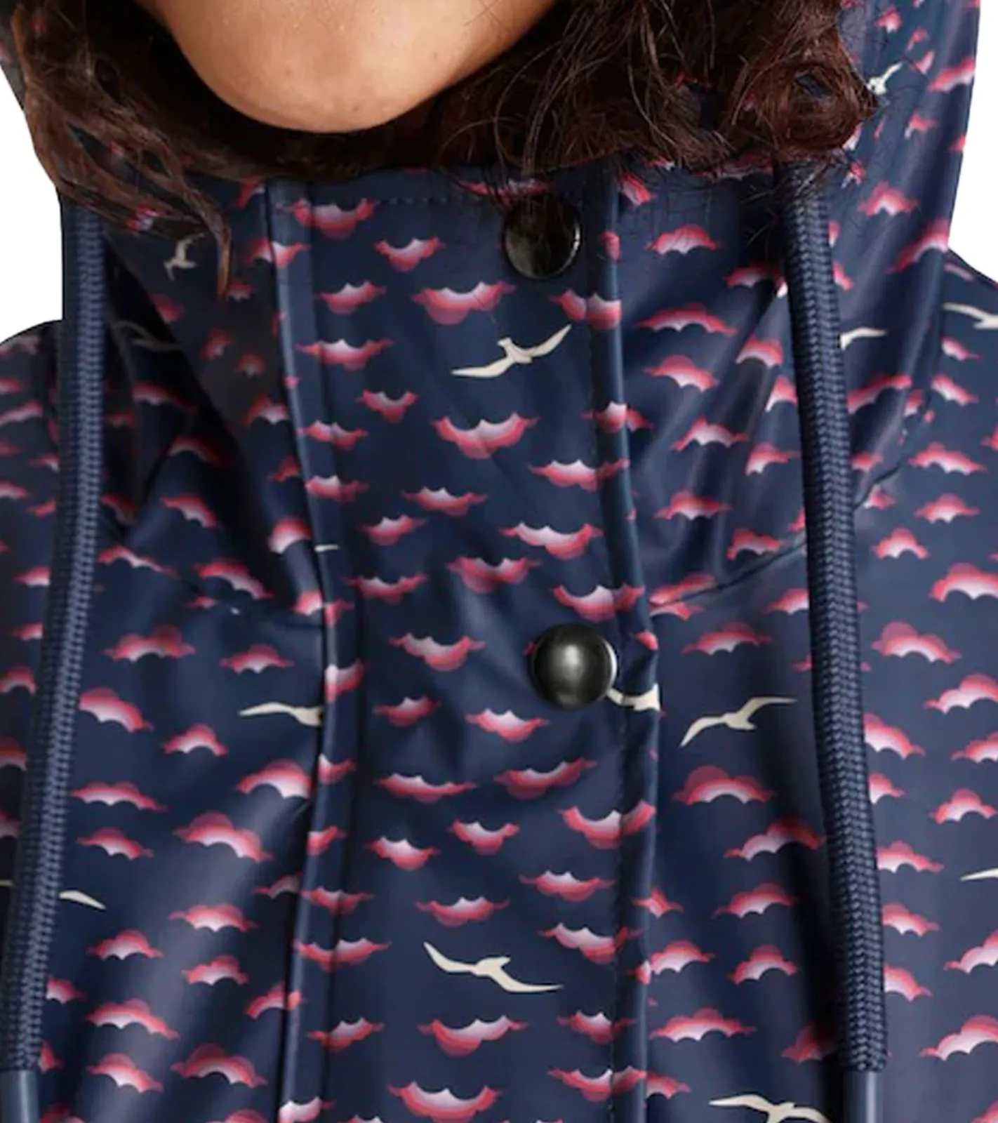 Mäntel & Jacken*ALPENBLITZ Damen Regen-Mantel mit Allover-Möwen-Print Wind-Jacke Outdoor 91928016 Navy