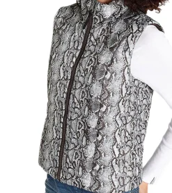 Mäntel & Jacken*ALPENBLITZ Damen Wende-Weste unifarbene und Allover-Print Stepp-Weste 48569704 Braun/Schwarz/Weiß