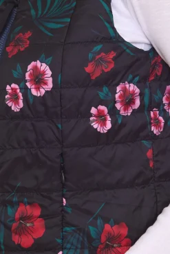 Mäntel & Jacken*ALPENBLITZ Damen Wende-Weste unifarben und Allover-Print Stepp-Weste Frühlings-Weste Dunkelblau/Bunt, oder Schwarz/Weiß Braun/Weiß