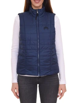 Mäntel & Jacken*ALPENBLITZ Damen Wende-Weste unifarben und Allover-Print Stepp-Weste Frühlings-Weste Dunkelblau/Bunt, oder Schwarz/Weiß Braun/Weiß