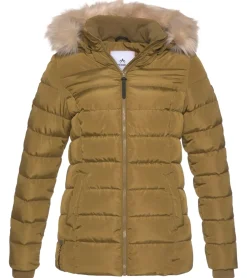 Mäntel & Jacken*ALPENBLITZ Semeru Damen Outdoor-Jacke wattierte Winter-Jacke mit abnehmbarer Kapuze und einzeln abnehmbarem Kunstfell 12718035 Khaki
