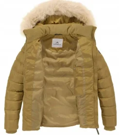 Mäntel & Jacken*ALPENBLITZ Semeru Damen Outdoor-Jacke wattierte Winter-Jacke mit abnehmbarer Kapuze und einzeln abnehmbarem Kunstfell 12718035 Khaki