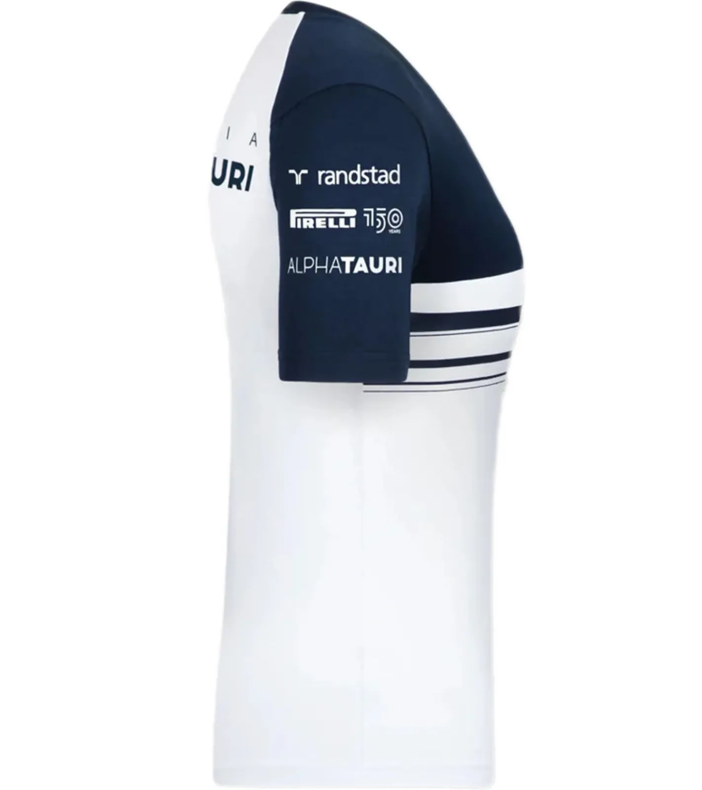 Tops & T-Shirts*ALPHATAURI Formel 1 F1 Damen Baumwoll-Shirt Rundhals-Shirt Freizeit-Shirt SAT22139 Weiß/Blau