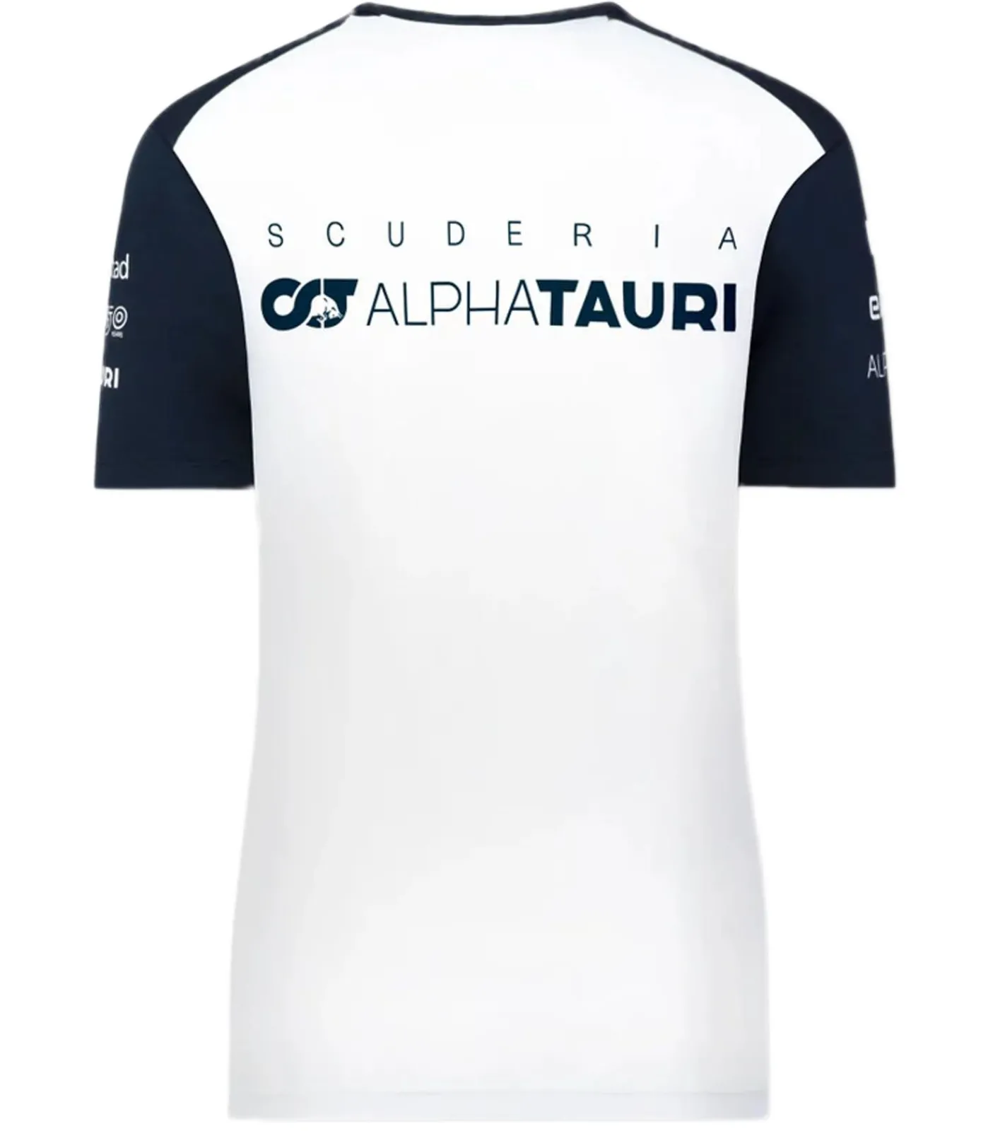 Tops & T-Shirts*ALPHATAURI Formel 1 F1 Damen Baumwoll-Shirt Rundhals-Shirt Freizeit-Shirt SAT22139 Weiß/Blau