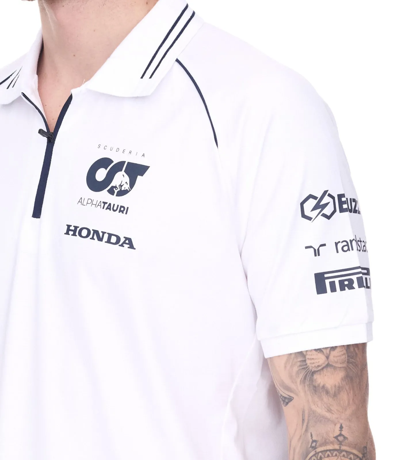 T-Shirts & Tank Tops|Hemden & Poloshirts*ALPHATAURI Formel 1 F1 Herren Baumwoll-Shirt Polo-Shirt Freizeit-Shirt SAT23024 oder Dunkelblau Weiß