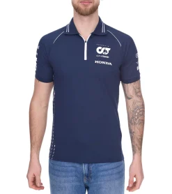 T-Shirts & Tank Tops|Hemden & Poloshirts*ALPHATAURI Formel 1 F1 Herren Baumwoll-Shirt Polo-Shirt Freizeit-Shirt SAT23024 oder Dunkelblau Weiß