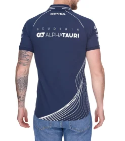 T-Shirts & Tank Tops|Hemden & Poloshirts*ALPHATAURI Formel 1 F1 Herren Baumwoll-Shirt Polo-Shirt Freizeit-Shirt SAT23024 oder Dunkelblau Weiß