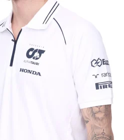 T-Shirts & Tank Tops|Hemden & Poloshirts*ALPHATAURI Formel 1 F1 Herren Baumwoll-Shirt Polo-Shirt Freizeit-Shirt SAT23024 Weiß