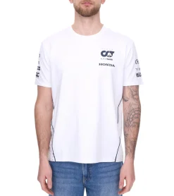 T-Shirts & Tank Tops*ALPHATAURI Formel 1 F1 Herren Baumwoll-Shirt Rundhals-Shirt Freizeit-Shirt SAT23026 Weiß