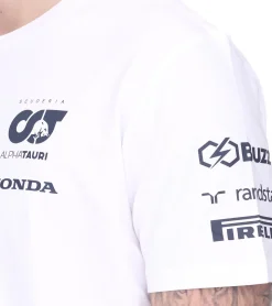 T-Shirts & Tank Tops*ALPHATAURI Formel 1 F1 Herren Baumwoll-Shirt Rundhals-Shirt Freizeit-Shirt SAT23026 Weiß
