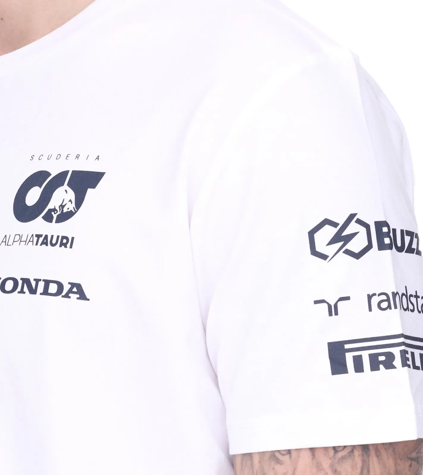 T-Shirts & Tank Tops*ALPHATAURI Formel 1 F1 Herren Baumwoll-Shirt Rundhals-Shirt Freizeit-Shirt SAT23026 Weiß