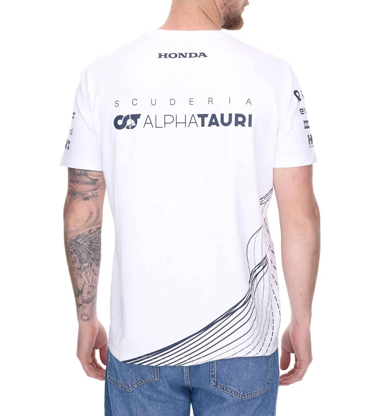 T-Shirts & Tank Tops*ALPHATAURI Formel 1 F1 Herren Baumwoll-Shirt Rundhals-Shirt Freizeit-Shirt SAT23026 Weiß