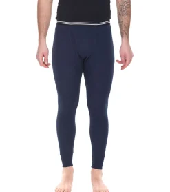 Sportunterbekleidung|Wintersport*AM LEGEND Herren Ski-Unterhose nachhaltige lange Unterhose aus reiner Baumwolle 26183 Navy