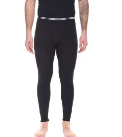 Sportunterbekleidung|Wintersport*AM LEGEND Herren Ski-Unterhose nachhaltige lange Unterhose aus reiner Baumwolle 26183 Schwarz