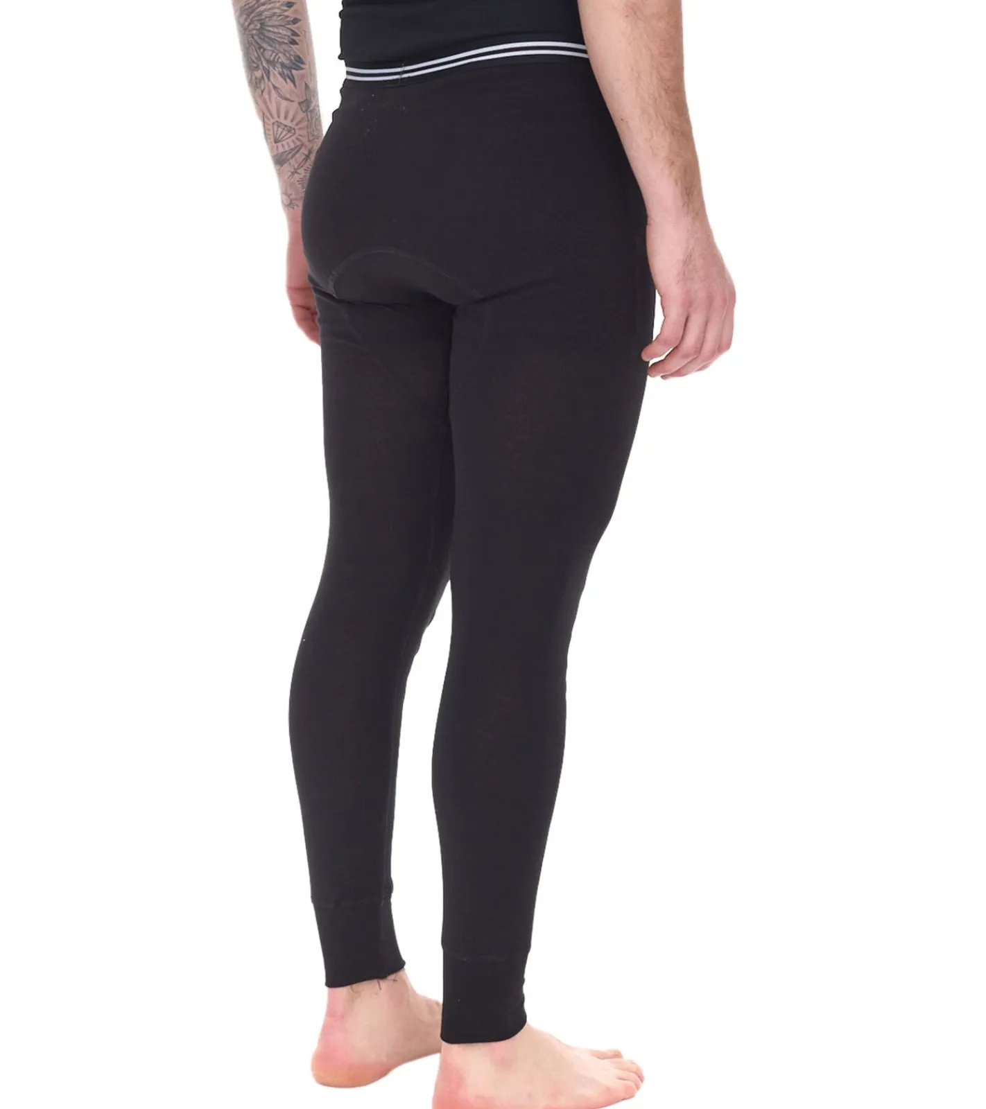Sportunterbekleidung|Wintersport*AM LEGEND Herren Ski-Unterhose nachhaltige lange Unterhose aus reiner Baumwolle 26183 Schwarz