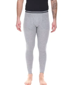 Sportunterbekleidung|Wintersport*AM LEGEND Herren Ski-Unterhose nachhaltige lange Unterhose aus reiner Baumwolle 26183 Grau