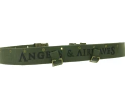 Gürtel*BioworldMerch ANGELS & AIRWAVES Stoff-Gürtel der Rock-Band für Damen und Herren Einheitsgröße 109cm im militärischen Stil Freizeit-Gürtel BT107924ANG Khaki
