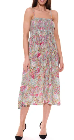 Kleider*Aniston CASUAL 2 in 1 Midi-Kleid mit abnehmbaren Trägern auch als Rock tragbar Sommer-Kleid mit floralem Print 87089836 Grün/Bunt