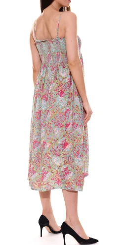 Kleider*Aniston CASUAL 2 in 1 Midi-Kleid mit abnehmbaren Trägern auch als Rock tragbar Sommer-Kleid mit floralem Print 87089836 Grün/Bunt