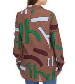 Poloshirts & Blusen*Aniston CASUAL Damen Bluse stylische Hemd-Bluse mit Kent-Kragen Sommer-Bluse 90141018 Braun