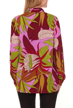 Poloshirts & Blusen*Aniston CASUAL Damen Freizeit-Bluse mit geblümten Muster Schlupf-Bluse 13010835 Rosa/Bunt