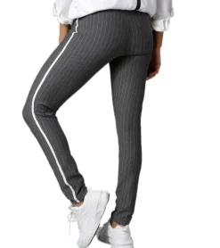 Hosen & Jeans*Aniston CASUAL Damen High Waist Business-Hose gestreifte Büro-Hose Alltags-Hose Skinny 68695405 Grau/Weiß