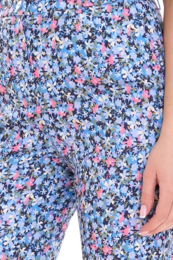 Hosen & Jeans*Aniston CASUAL Damen 7/8-Hose lässige Sommer-Hose mit Blümchen-Muster 17521410 Blau