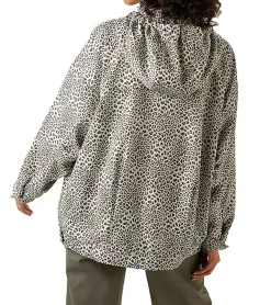 Mäntel & Jacken*Aniston CASUAL Damen Jacke mit Leoparden-Print Übergangs-Jacke 98225532 Beige/Neon-Grün