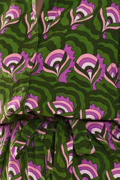 Kleider*Aniston CASUAL Damen Jersey-Kleid stylisches Langarm-Kleid mit Allover-Print 94801530 Grün