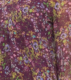 Kleider*Aniston CASUAL Damen Kleid mit Allover-Blumen-Print Langarm-Kleid 24704960 Lila/Gelb/Grün