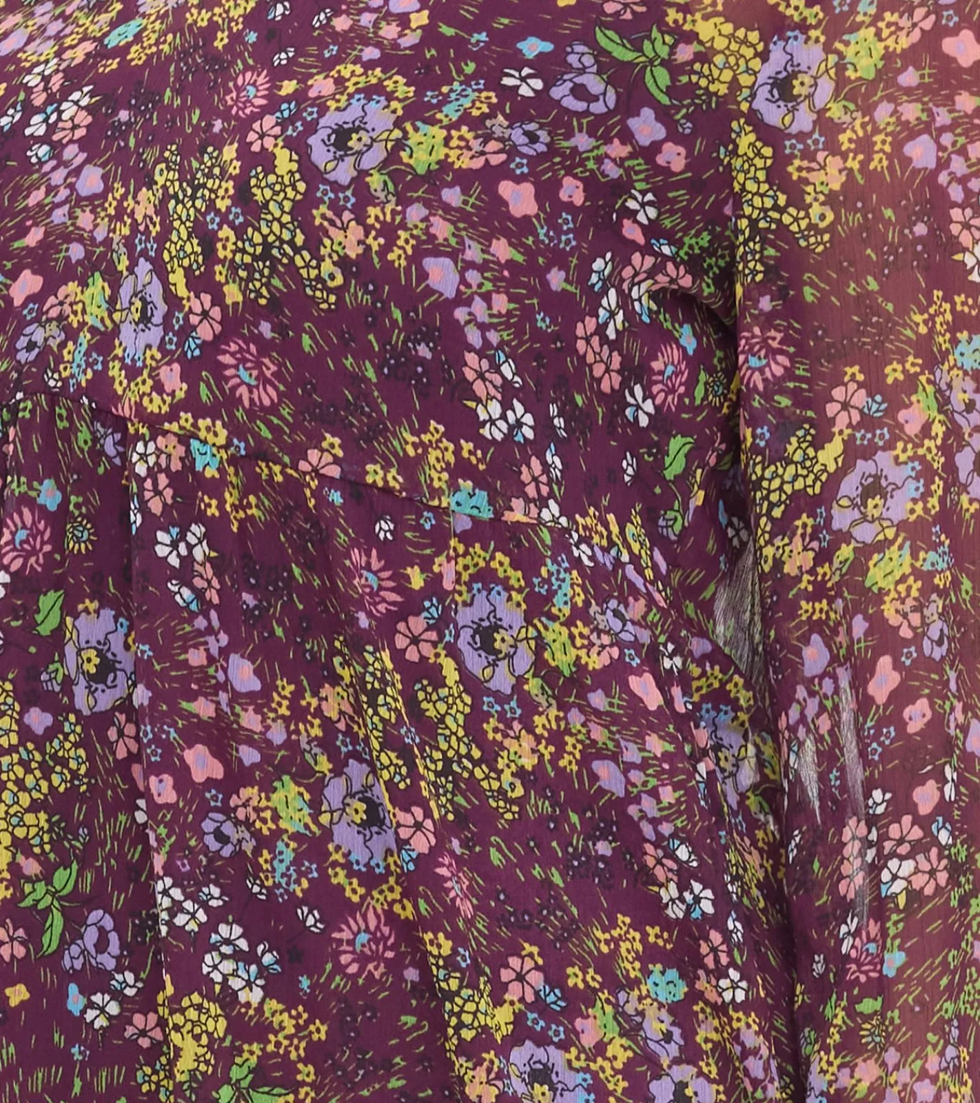 Kleider*Aniston CASUAL Damen Kleid mit Allover-Blumen-Print Langarm-Kleid 24704960 Lila/Gelb/Grün