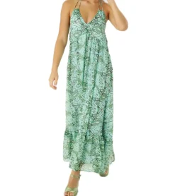 Kleider*Aniston CASUAL Damen Maxi-Kleid rückenfrei Sommer-Kleid mit Allover-Print 83823237 Grün