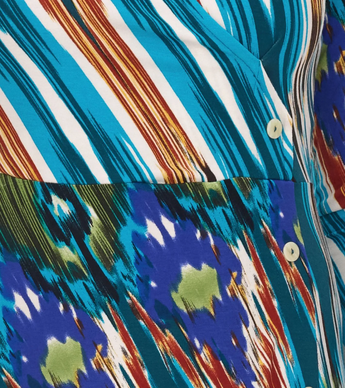 Kleider*Aniston CASUAL Damen Midi-Kleid bunt gemustertes Wickel-Kleid Langarm 75955239 Blau/Bunt