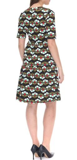 Kleider*Aniston CASUAL Damen Mini-Kleid ausgestelltes Sommerkleid im Retro-Look 8556 9430 Schwarz/Bunt