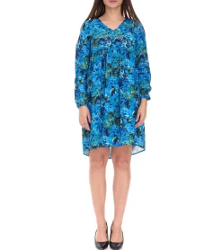 Kleider*Aniston CASUAL Damen Mini-Kleid Sommer-Kleid Langarm-Kleid 36726314 Blau/Grün