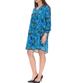 Kleider*Aniston CASUAL Damen Mini-Kleid Sommer-Kleid Langarm-Kleid 36726314 Blau/Grün