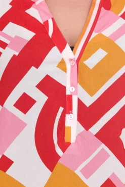 Poloshirts & Blusen*Aniston CASUAL Damen modische Sommer-Bluse mit Allover-Muster 39002864 Bunt