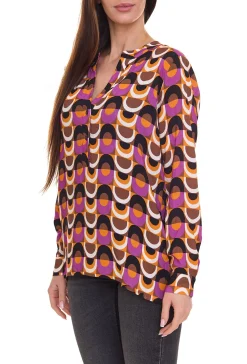 Poloshirts & Blusen*Aniston CASUAL Damen modische Freizeit-Bluse mit Allover-Muster 27550917 Bunt