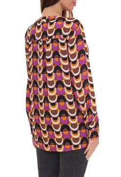 Poloshirts & Blusen*Aniston CASUAL Damen modische Freizeit-Bluse mit Allover-Muster 27550917 Bunt