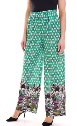 Hosen & Jeans*Aniston CASUAL Damen Schlupf-Hose bequeme Sommer-Hose mit Allover Blumen-Muster 76938501 Grün