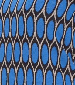 Kleider*Aniston CASUAL Damen Sommer-Kleid mit Allover-Print Mini-Kleid Rundhals-Kleid 52386460 Blau/Schwarz