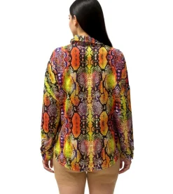 Große Größen|Poloshirts & Blusen*Aniston CASUAL Damen Sommer-Bluse mit stylischen Design Langarm-Shirt Frühlings-Bluse 78337452 Bunt