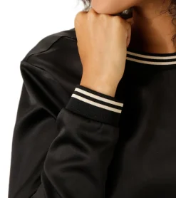 Poloshirts & Blusen*Aniston CASUAL Damen Sommer-Bluse schlichte Schlupf-Bluse Frühlings-Bluse Langarm-Shirt 28657116 Schwarz/Weiß